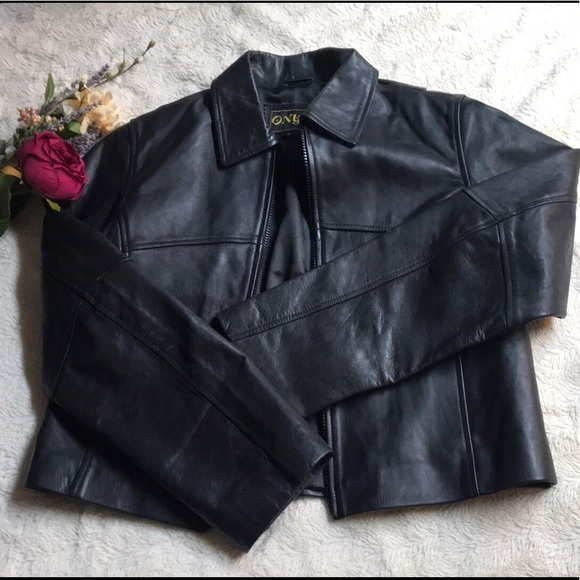 Onyx Jackets & Blazers - Onyx Black Leather Moto Jacket Size L